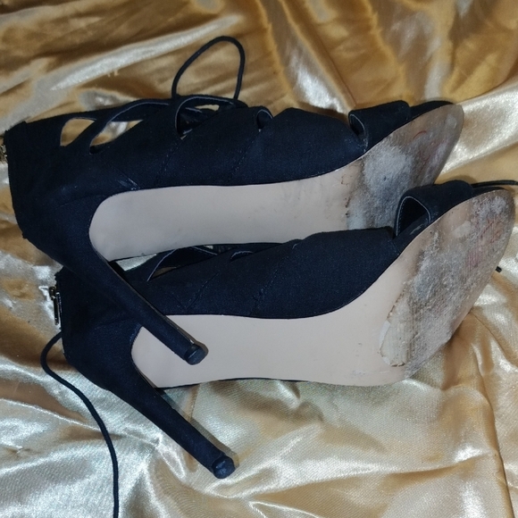 Madden Girl Black Strappy Open Toe Heels - Picture 7 of 8